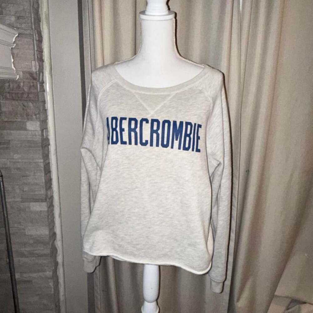 Abercrombie & Fitch Logo Sweatshirt Size L Heather Gray